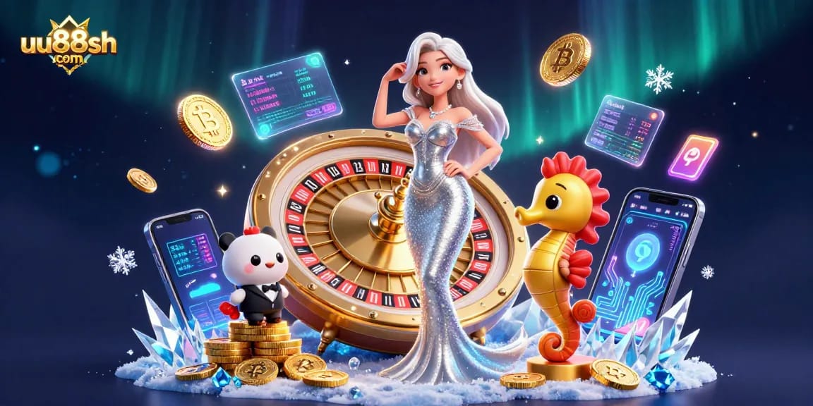 Spin to win big with uu88sh com as vibrant characters and gaming elements dance together.