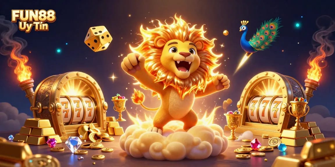 Engage in thrilling gameplay at FUN88 Uy Tín with exciting slot reels and dynamic casino elements.