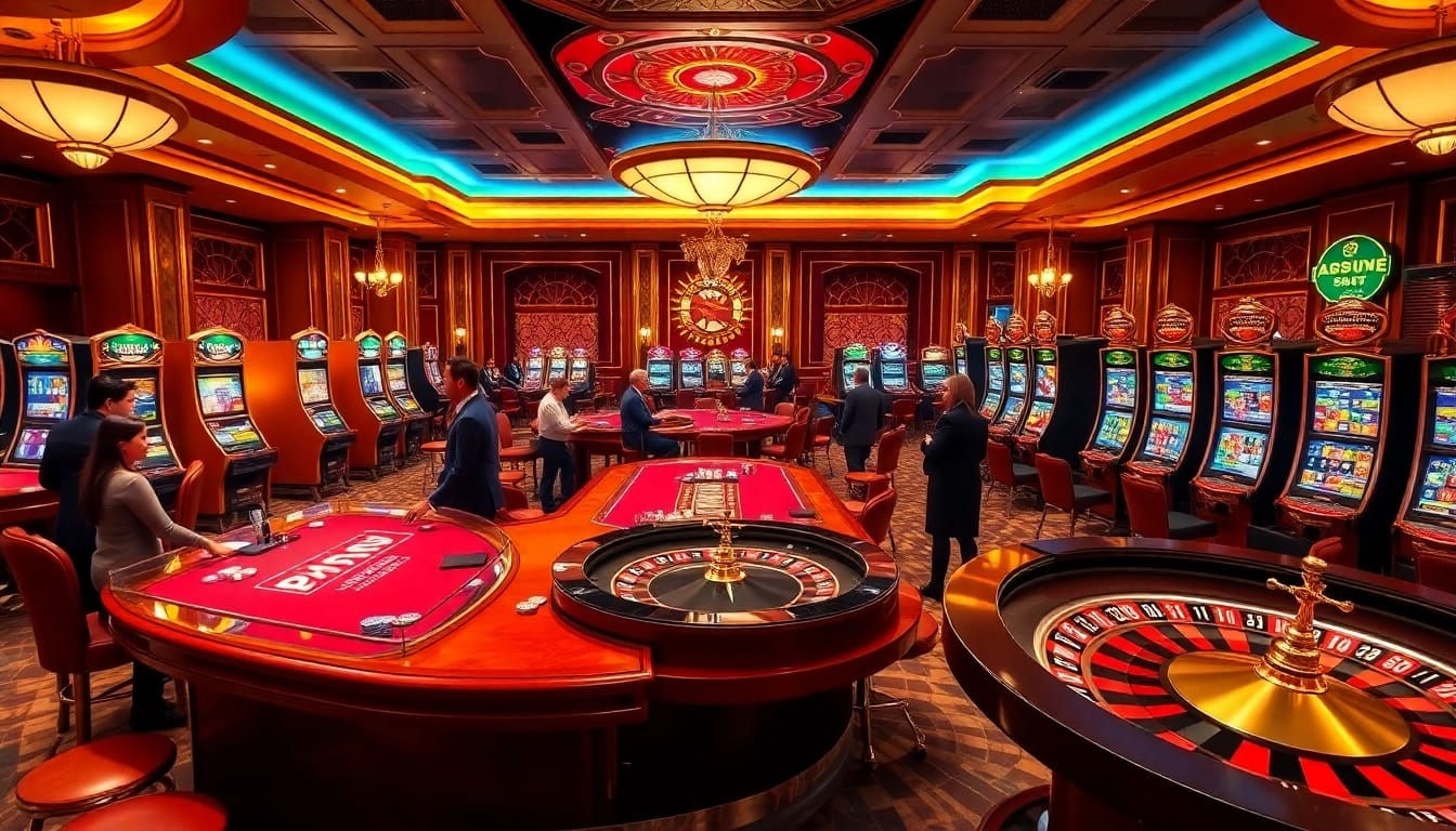 Win big at https://789win.associates/ in a luxurious casino setting with tables and slot machines.