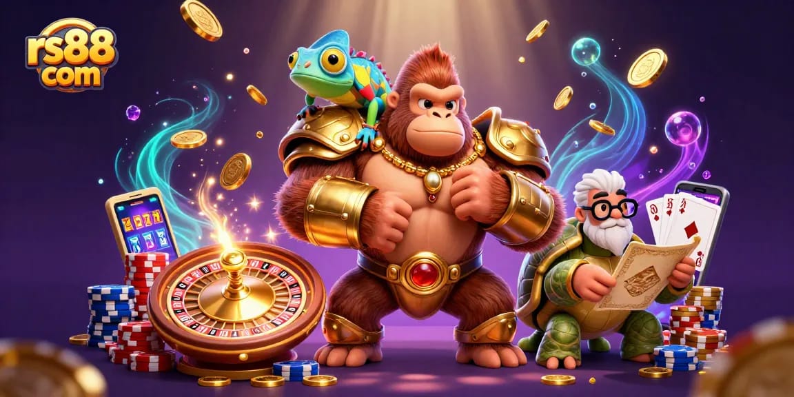 Experience vibrant gaming with rs88 com as the gorilla king leads the gambling adventure!