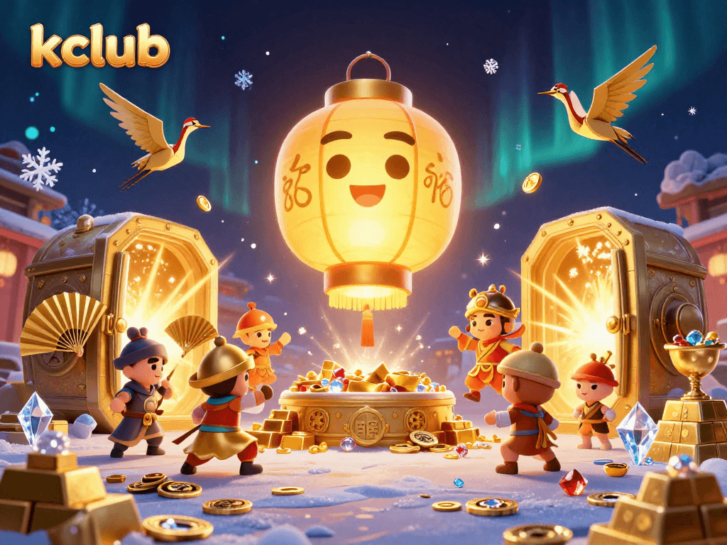kclub's vibrant casino scene showcases giant golden lantern spirit, capturing the mystical gaming atmosphere.