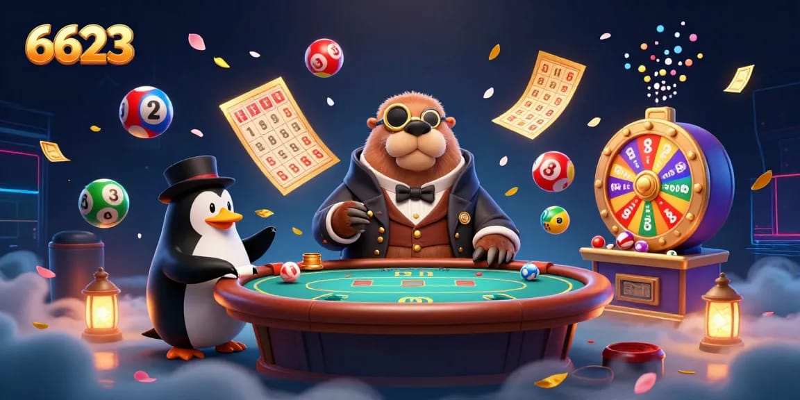 Experience dynamic gambling at 6623 with a jolly walrus at an underwater poker table.