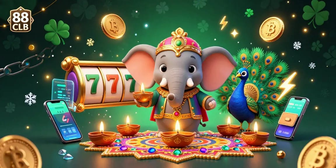 Experience the vibrant atmosphere of 88 CLB with engaging slots and colorful elements in this animated scene.