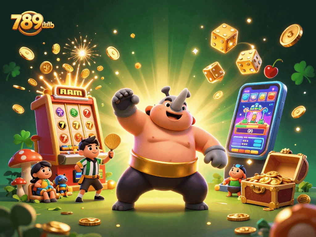 Experience thrilling action and winning vibes at 789clubb as a sumo champion beetle stomps, sending coins soaring!