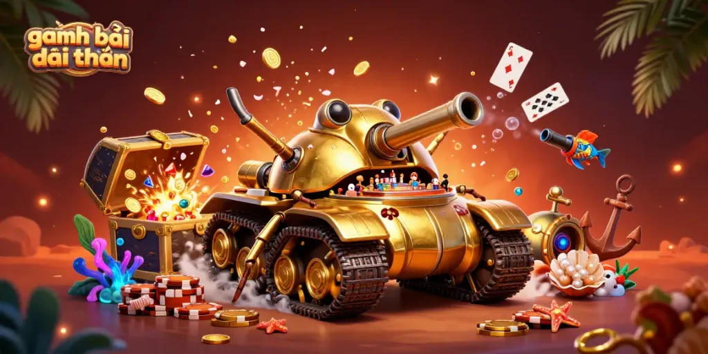 Experience game đánh bài đổi thưởng in a vibrant casino tank scene bursting with energy and rewards.