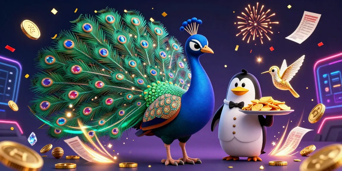Engage with kèo bóng đá nhà cái through vibrant 3D illustration featuring a peacock, penguin, and hummingbird in a dynamic sports betting scene.