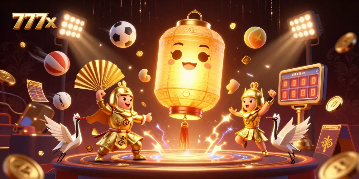 Win big at 777x with vibrant gaming elements and captivating characters amid a lively casino scene.