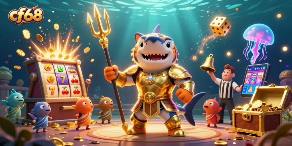 Engage in thrilling casino gameplay with cf68 featuring a dynamic underwater colosseum scene.