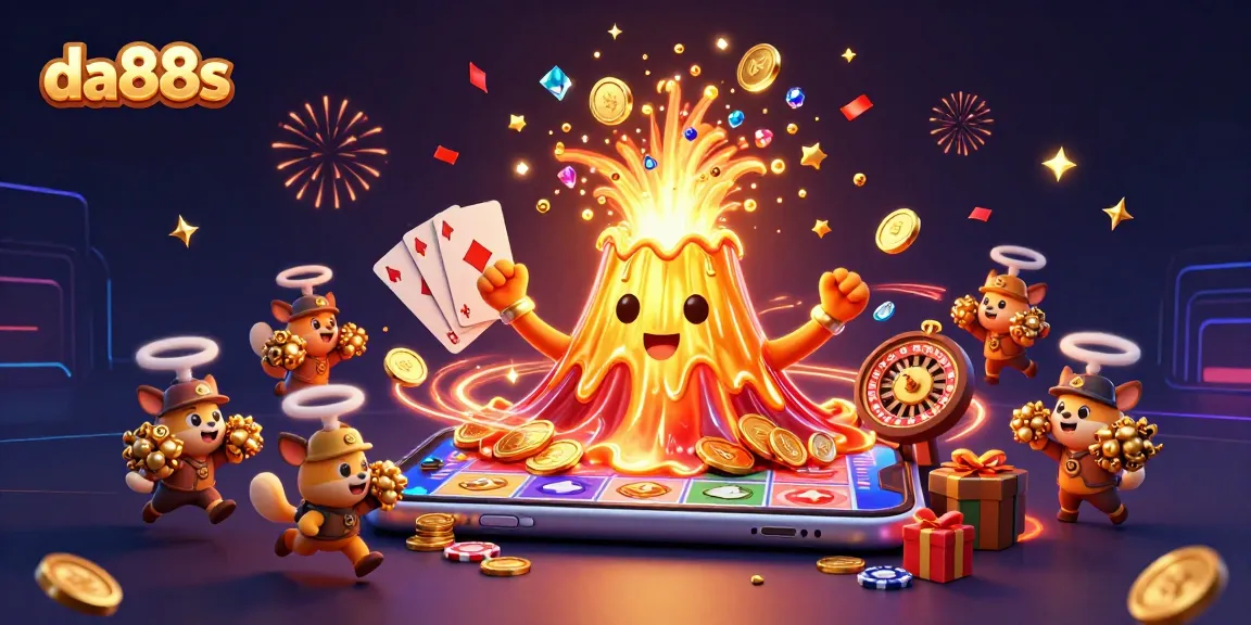 Experience winning moments with da88s in this vibrant 3D casino illustration!