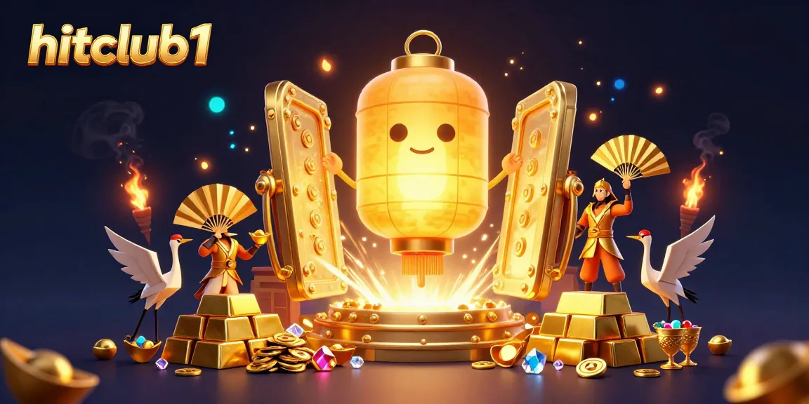 Experience excitement at hitclub1 with a dazzling scene of characters and treasures in a vibrant casino.