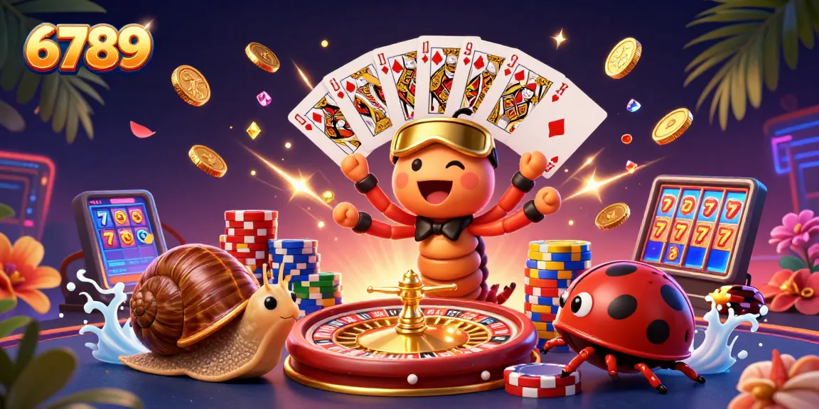 Experience thrilling gameplay with 6789 in a vibrant casino scene filled with colorful characters and action.