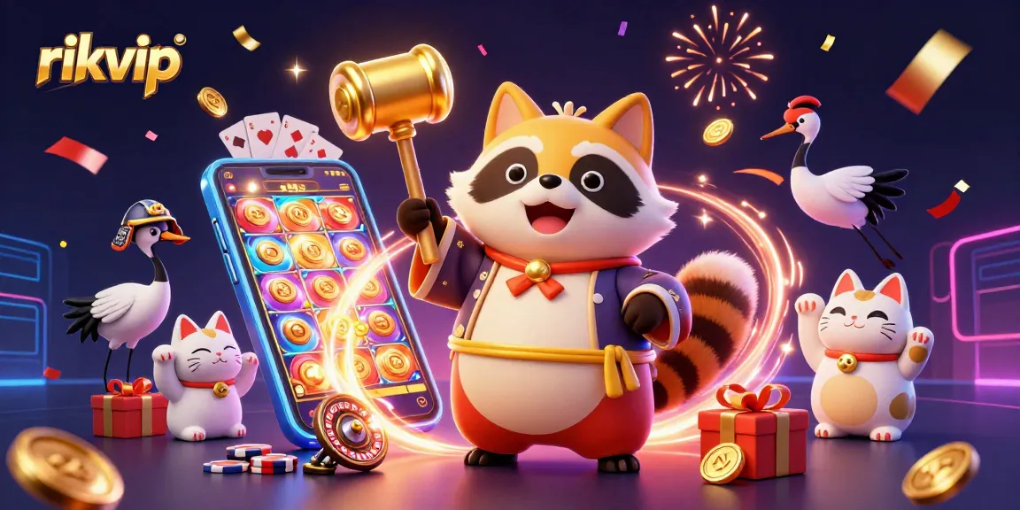 Play and win at rikvip with colorful slot games and cheerful casino characters.