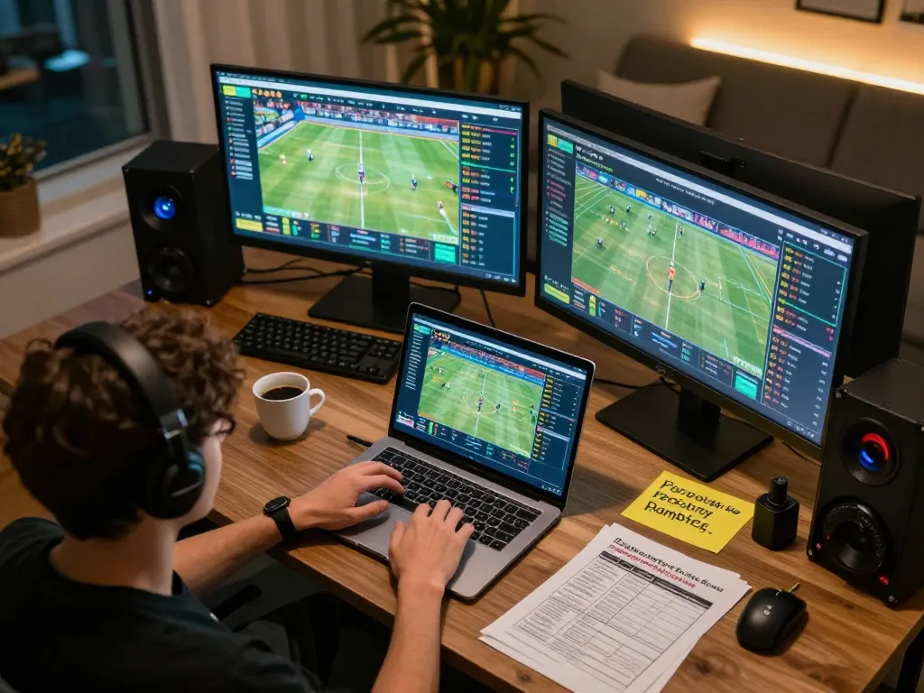 The betting setup showcases nhà cái bl555 with multiple sports events displayed, emphasizing responsible gambling strategies