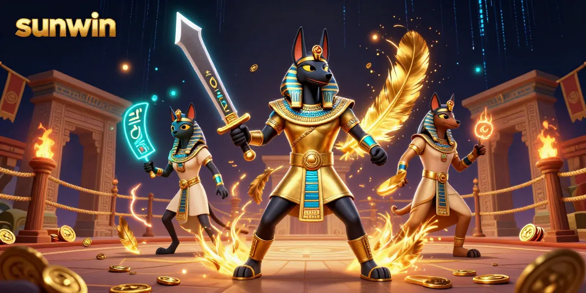 Experience the excitement of sunwin with vibrant online casino action featuring Anubis and Bastet.
