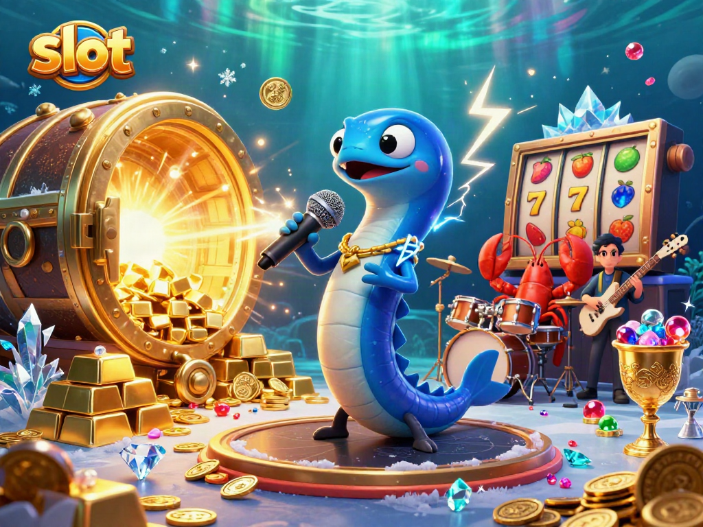 Engage in thrilling slot games with a dynamic DJ eel and vibrant underwater visuals.