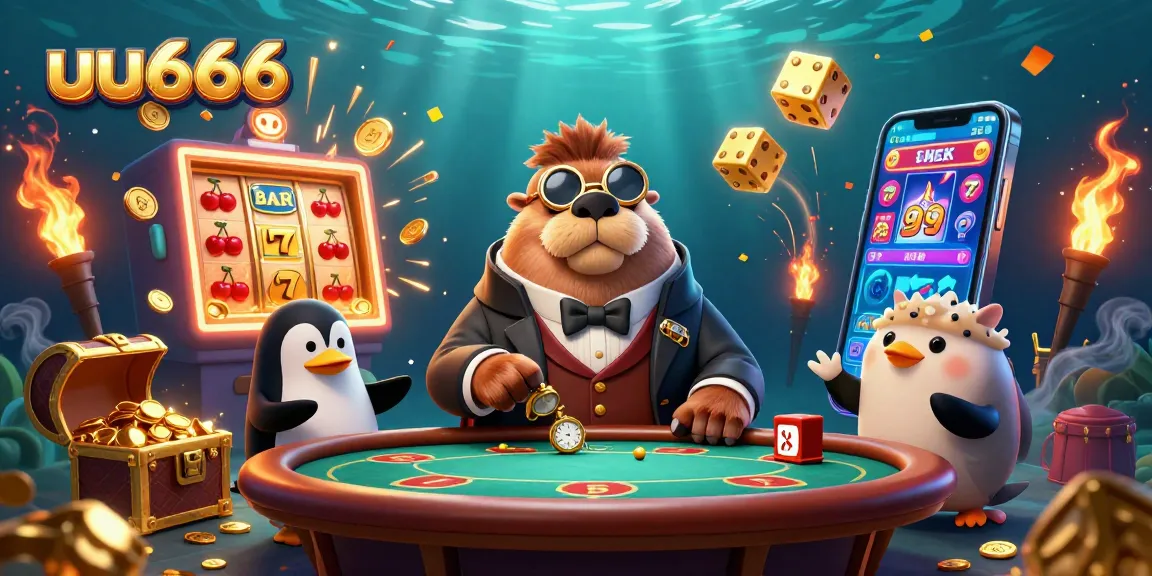 Experience the thrilling action at uu666's underwater casino with colorful characters and vibrant game elements.