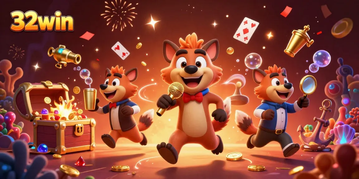 Experience fun at 32win's lively comedy casino club with vibrant characters and exciting game elements.