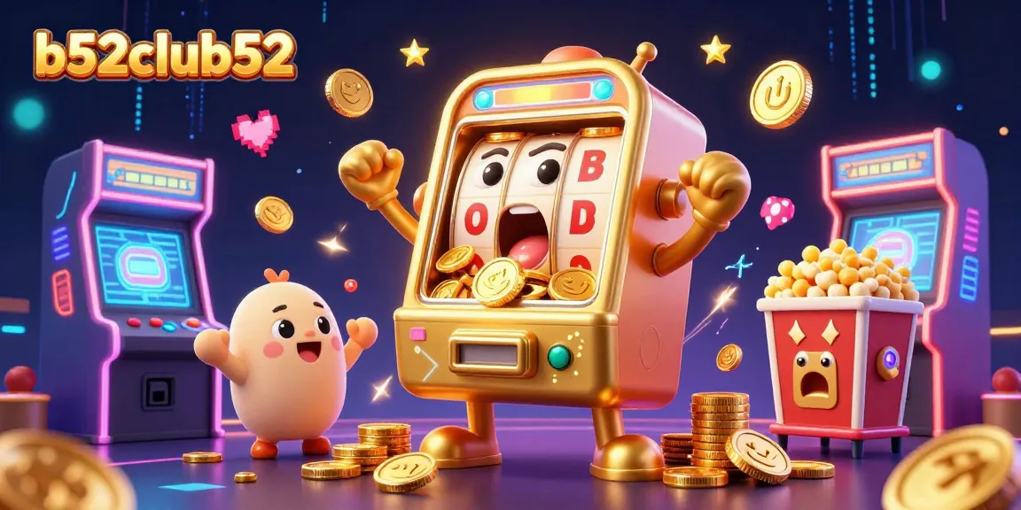 Spin jackpots with b52club52's animated slot machine, bursting with coins in a vibrant casino scene.