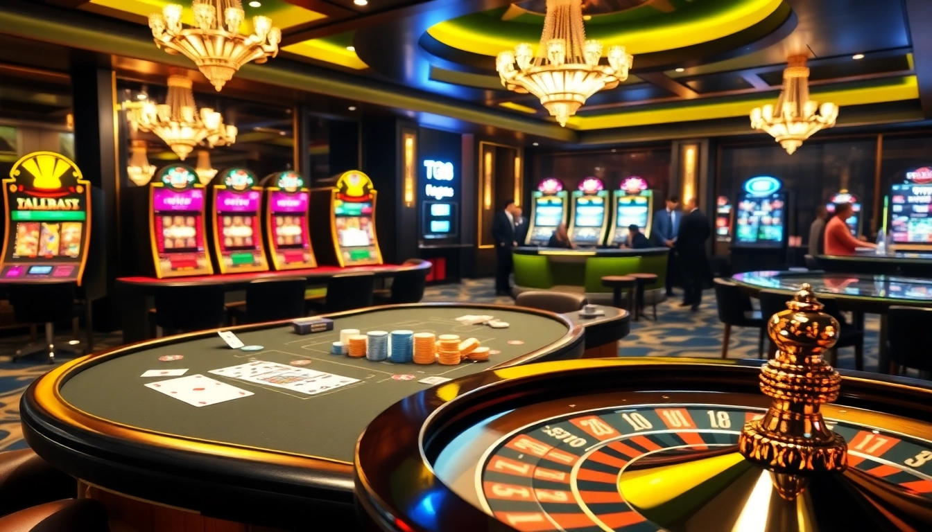 Experience the thrill at tg88 casino with vibrant tables, high-stakes poker, and spinning slot machines.