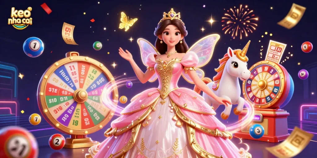 Engage with keo nha cai as glamorous characters celebrate with vibrant gambling elements.