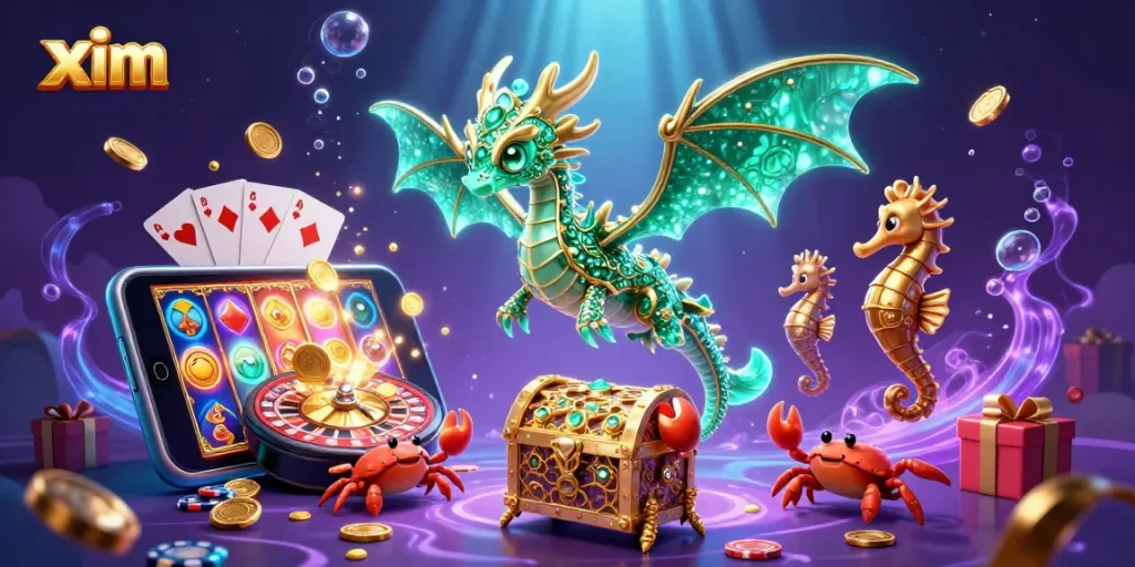 Experience immersive casino action with the xim sea dragon and vibrant slot game elements.